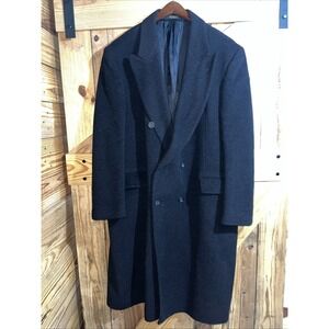 Vintage Mark Alexander‎ Cashmere Blend Double Breasted Overcoat Mens Size 46R